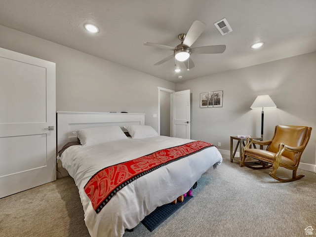 310 N N Hwy Unit 22A, Brian Head, UT 84719 - bedroom featuring carpet, recessed lighting, baseboards, and ceiling fan