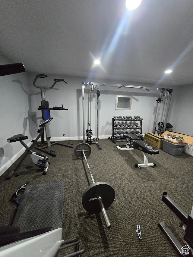 1256 Jefferson Cir, Price, UT 84501 - gym with baseboards and recessed lighting