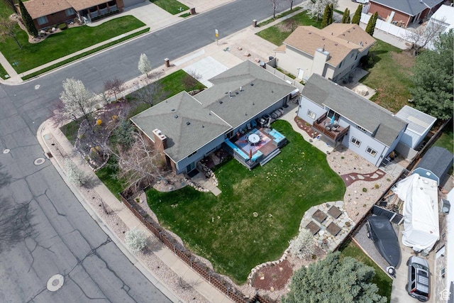 aerial perspective of suburban area