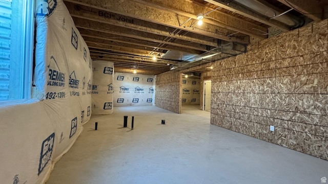 view of unfinished below grade area