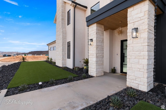 3195 S Tallow Tree Dr, St George, UT 84790 - entrance to property with stone siding and stucco siding