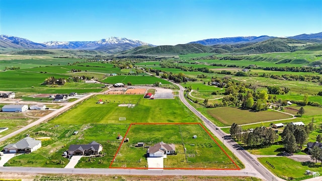 114 E 9500 S, Paradise, UT 84328 - overview of rural landscape with property boundaries highlighted and mountains