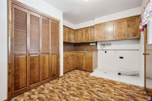 720 N 300 E, Tremonton, UT 84337 - laundry room with cabinet space, hookup for an electric dryer, carpet flooring, and hookup for a washing machine
