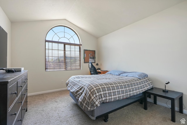 8127 S Bear Lake Ct, West Jordan, UT 84081 - bedroom featuring vaulted ceiling, carpet flooring, and baseboards