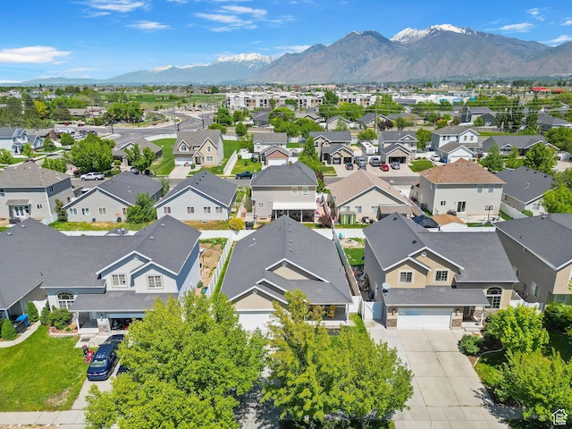 aerial perspective of suburban area featuring mountains
