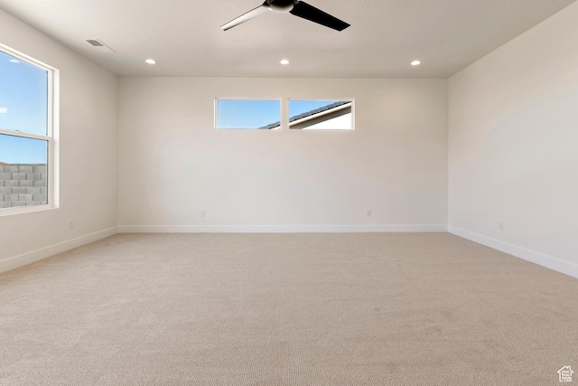 4845 W 2020 S, Hurricane, UT 84737 - unfurnished room with ceiling fan, plenty of natural light, light carpet, and recessed lighting