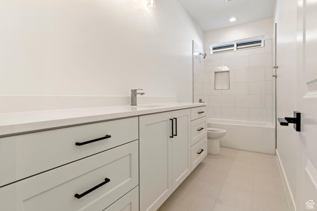 4845 W 2020 S, Hurricane, UT 84737 - full bathroom featuring toilet, vanity, washtub / shower combination, and baseboards