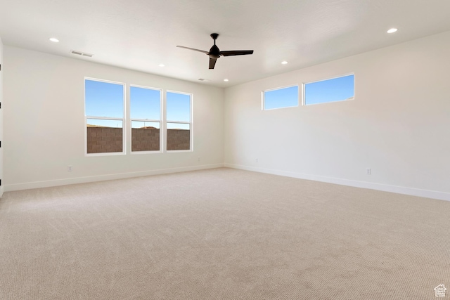 4845 W 2020 S, Hurricane, UT 84737 - unfurnished room featuring a ceiling fan, recessed lighting, baseboards, and light carpet