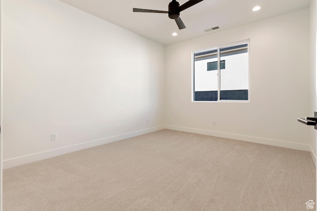 4845 W 2020 S, Hurricane, UT 84737 - empty room with light carpet, ceiling fan, recessed lighting, and baseboards