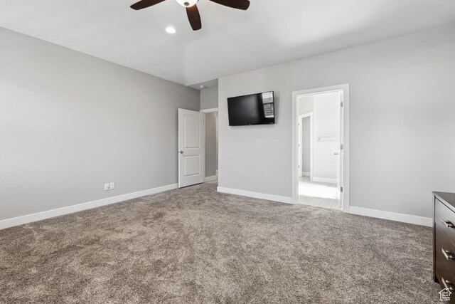 3335 W 2570 S, Hurricane, UT 84737 - unfurnished bedroom with carpet, baseboards, ceiling fan, and recessed lighting