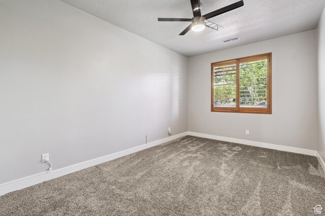 3335 W 2570 S, Hurricane, UT 84737 - carpeted empty room with a ceiling fan, a textured ceiling, and baseboards