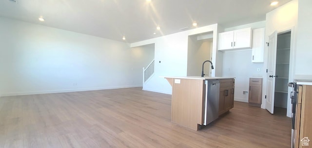 3578 W 4835 S Lot 13, Roy, UT 84067 - kitchen with dishwasher, a center island with sink, light wood finished floors, light countertops, and open floor plan