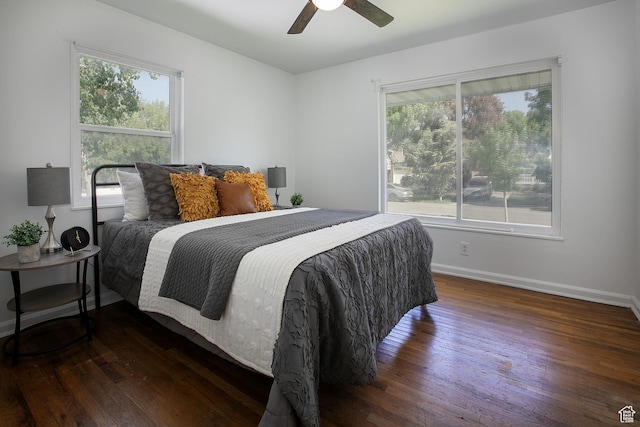 604 E 3635 S, Salt Lake City, UT 84106 - bedroom with wood-type flooring, baseboards, and ceiling fan