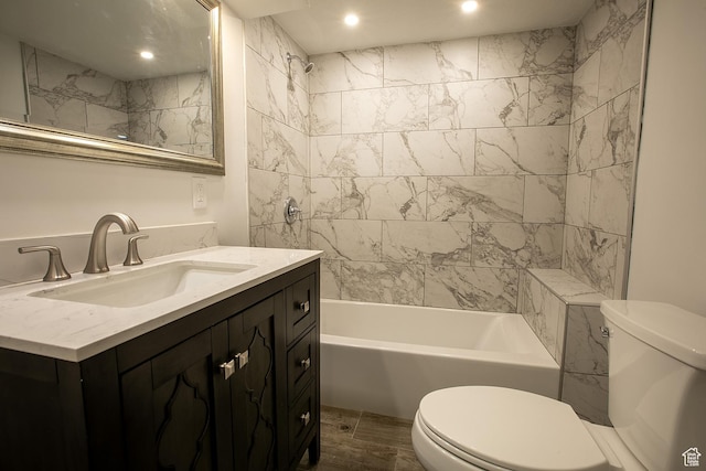 604 E 3635 S, Salt Lake City, UT 84106 - bathroom with toilet, bathing tub / shower combination, vanity, and recessed lighting