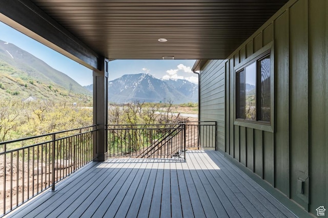 9856 N Sorrel Dr, Eagle Mountain, UT 84005 - wooden terrace featuring a mountain view