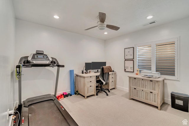 2217 W 650 S, Lehi, UT 84043 - carpeted office space featuring a ceiling fan, baseboards, and recessed lighting