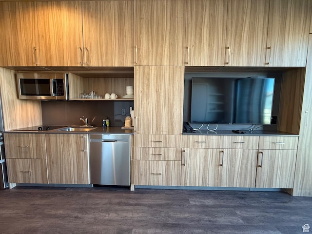 2670 Canyons Resort Dr Unit 129, Park City, UT 84098 - indoor wet bar with appliances with stainless steel finishes and dark wood-type flooring