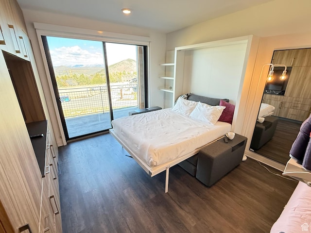 2670 Canyons Resort Dr Unit 129, Park City, UT 84098 - bedroom with access to outside, dark wood-style floors, and recessed lighting