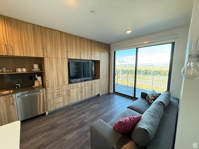 2670 Canyons Resort Dr Unit 129, Park City, UT 84098 - living room featuring dark wood-style flooring and recessed lighting