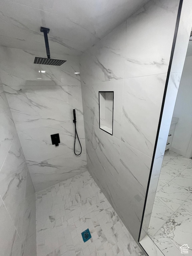 1426 W Carlos Dr S, West Valley City, UT 84119 - bathroom with marble finish flooring and a marble finish shower