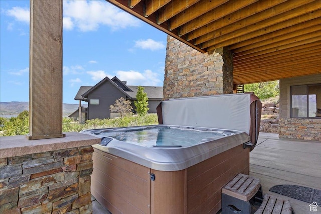 1108 N Lakeside Ct, Eden, UT 84310 - view of patio featuring a hot tub