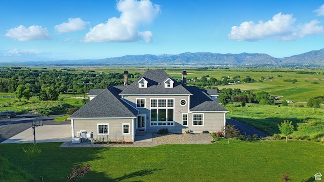 6071 W 1800 S, Mendon, UT 84325 - back of house with a lawn and a mountain view