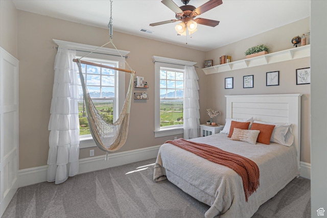 6071 W 1800 S, Mendon, UT 84325 - bedroom with carpet floors, baseboards, and ceiling fan