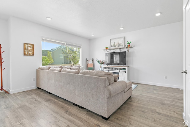 895 S Brubaker Way, Santaquin, UT 84655 - living area featuring light wood-style flooring, recessed lighting, and baseboards