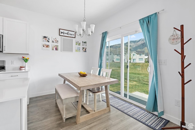 895 S Brubaker Way, Santaquin, UT 84655 - dining space featuring a chandelier, light wood-style flooring, and baseboards