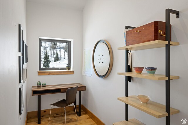 10256 N Basin Canyon Rd, Park City, UT 84098 - home office with wood finished floors and baseboards