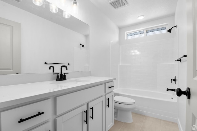 2415 N Ribe Ln, Lehi, UT 84043 - bathroom featuring toilet, vanity, shower / tub combination, and tile patterned flooring