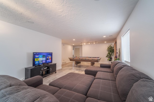 320 E 100 N, Manti, UT 84642 - living room featuring billiards, a textured ceiling, and recessed lighting