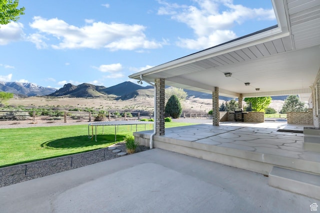 860 S 720 W, Glenwood, UT 84730 - view of patio / terrace with a mountain view and a trampoline