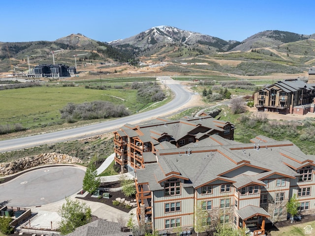 aerial view of a mountainous background