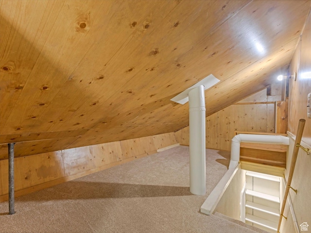 331 N K St, Salt Lake City, UT 84103 - bonus room with carpet floors, lofted ceiling, wooden walls, and wood ceiling