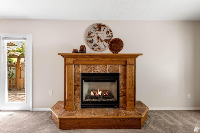 1660 E 900 S Unit 29, Clearfield, UT 84015 - detailed view of carpet floors, a tile fireplace, and baseboards