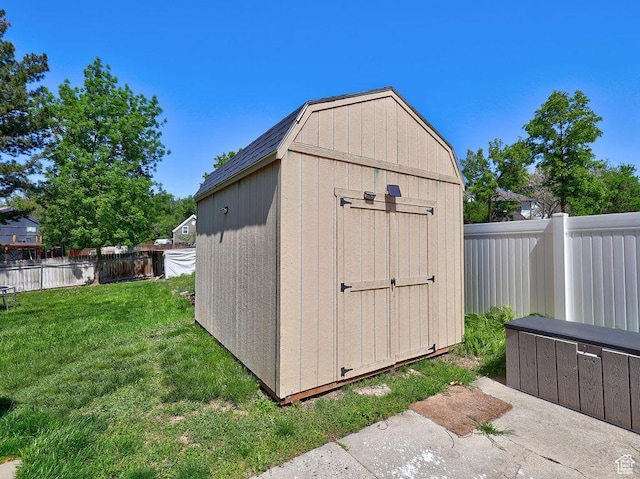 view of shed