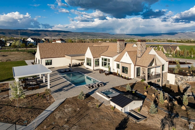618 S Fox Den Rd Unit 2, Midway, UT 84049 - swimming pool with a mountain view, a gazebo, and a patio