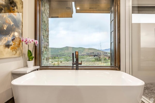 6110 E Blue Wing Loop, Kamas, UT 84036 - full bath featuring a mountain view and a freestanding bath