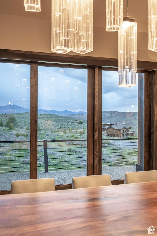 6110 E Blue Wing Loop, Kamas, UT 84036 - dining area featuring a mountain view and plenty of natural light