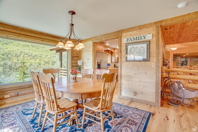 9174 Deer Creek Dr, Heber City, UT 84032 - dining room featuring wood walls and wood finished floors