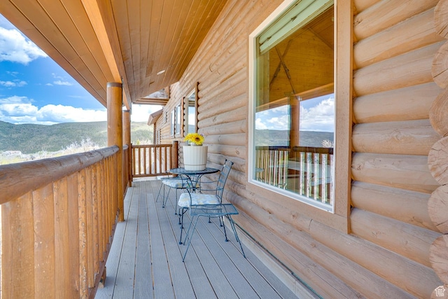 9174 Deer Creek Dr, Heber City, UT 84032 - wooden deck with a mountain view