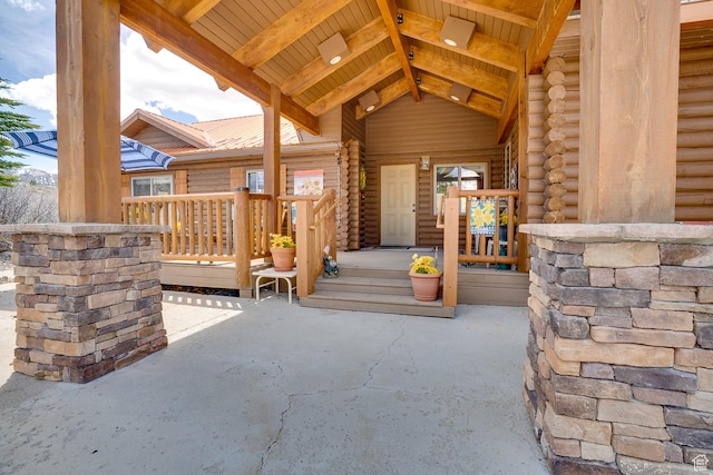 9174 Deer Creek Dr, Heber City, UT 84032 - view of patio featuring a porch