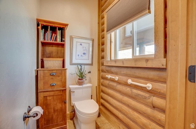 9174 Deer Creek Dr, Heber City, UT 84032 - half bath featuring toilet and log walls
