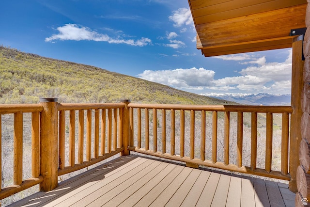 9174 Deer Creek Dr, Heber City, UT 84032 - wooden terrace with a mountain view
