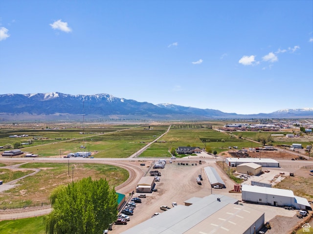 overview of rural landscape with mountains