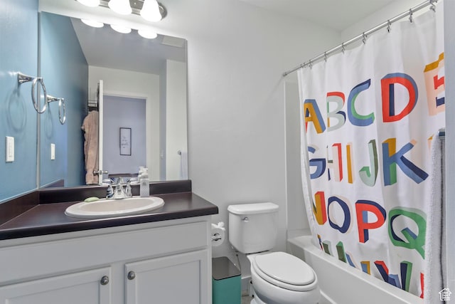 10243 S Silver Mine Rd W, South Jordan, UT 84009 - bathroom with vanity, toilet, and shower / tub combo with curtain