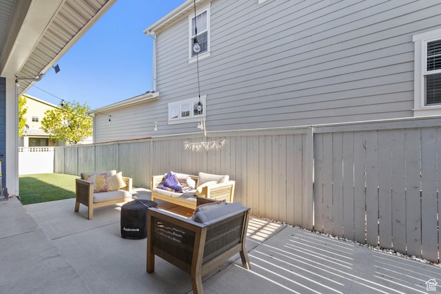 10243 S Silver Mine Rd W, South Jordan, UT 84009 - view of patio / terrace featuring a fenced backyard and outdoor lounge area