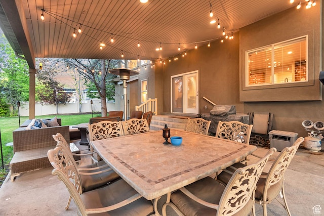 view of patio featuring outdoor lounge area and outdoor dining space