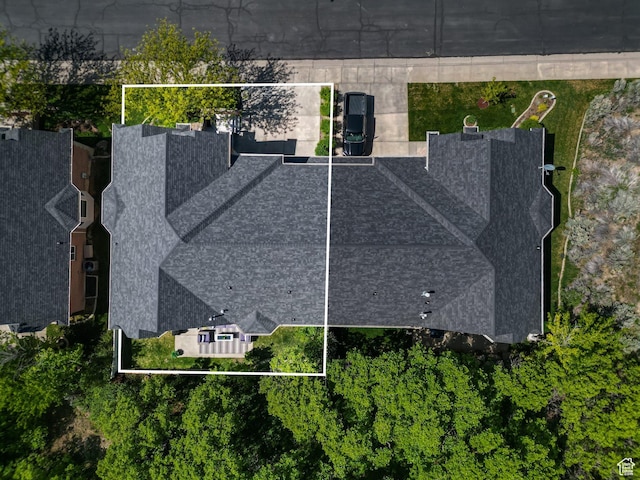 aerial view of property's location with property parcel outlined
